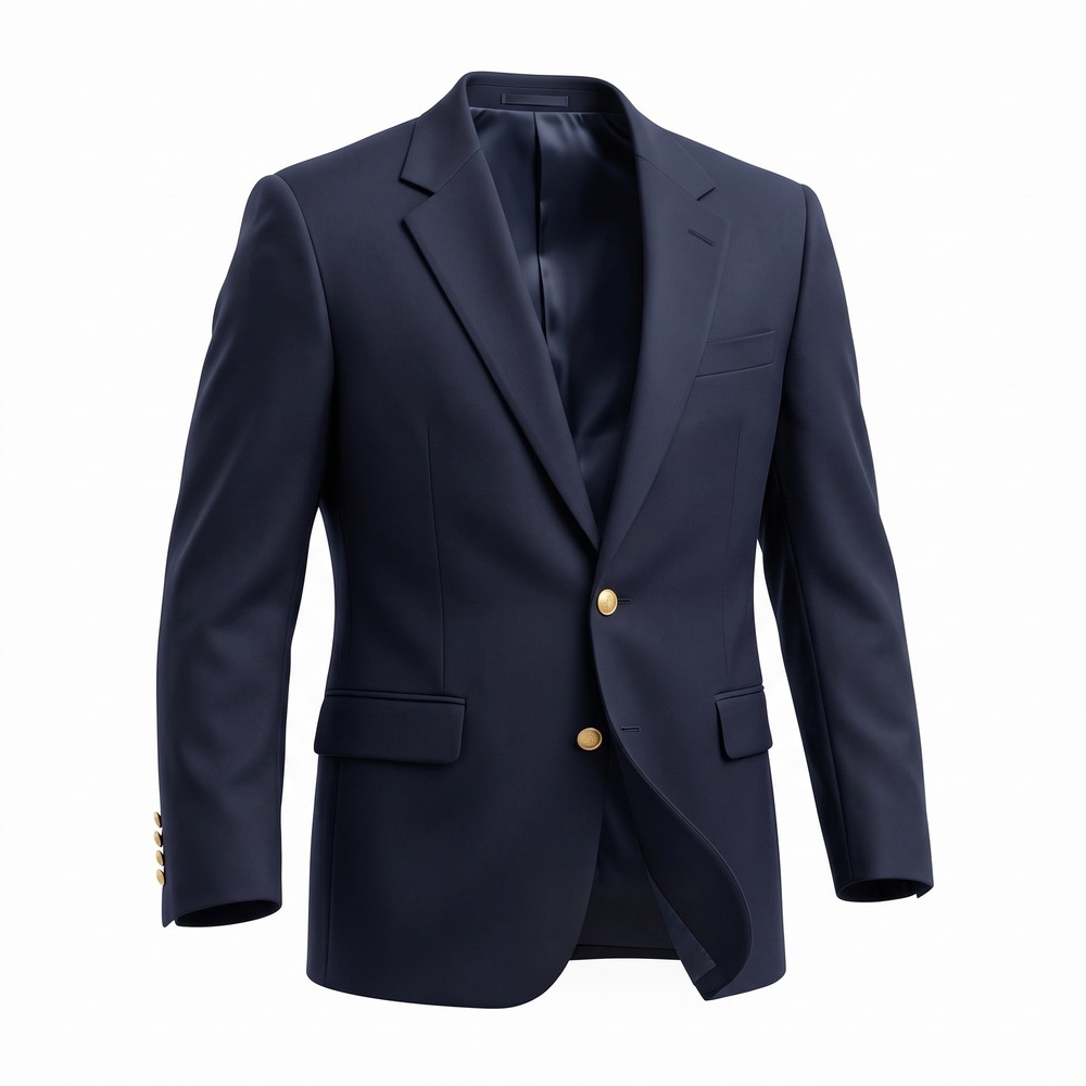 Christian Dior Monsieur Navy Blue Blazer Gold Crest Buttons 44R Vintage USA Made